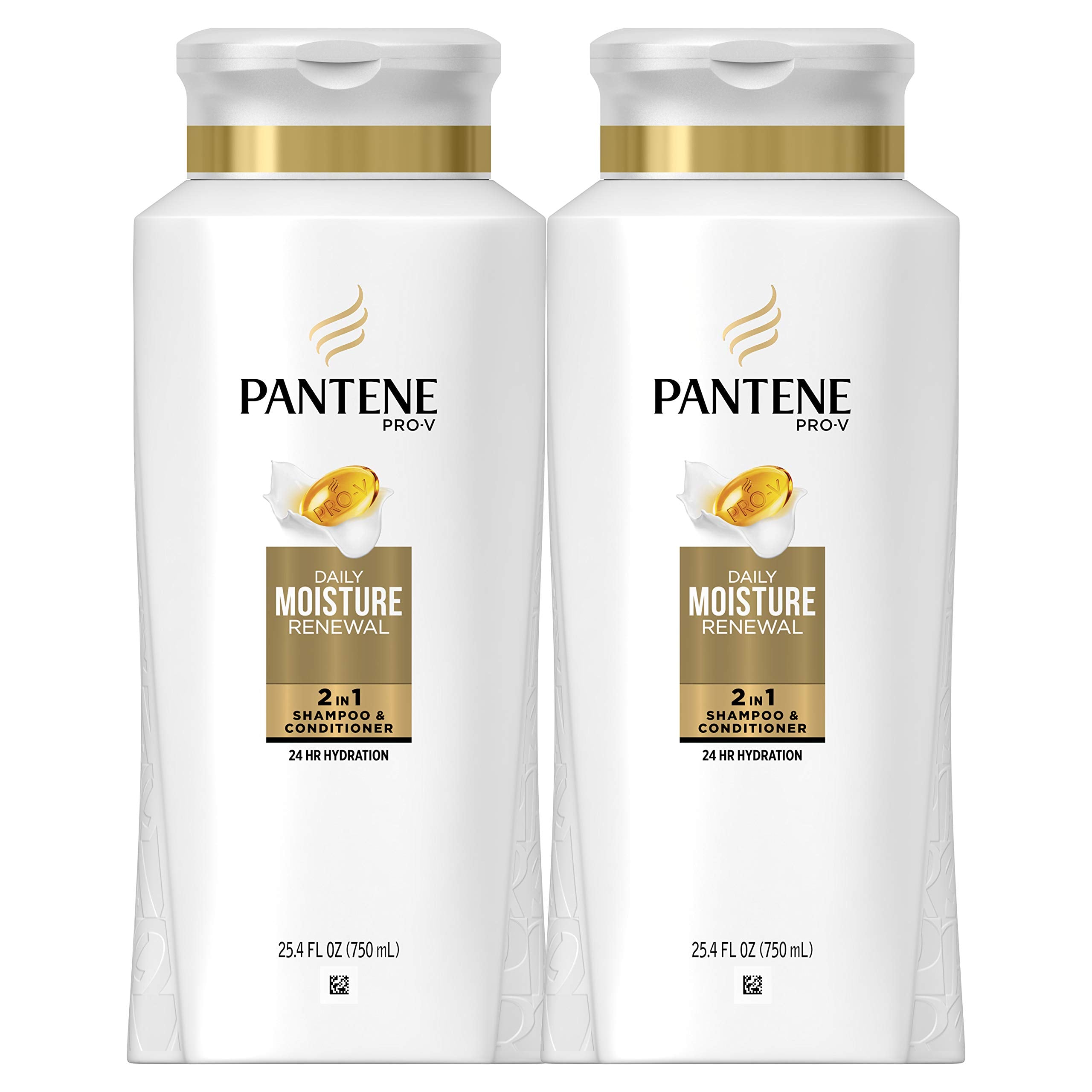 Pantene Daily Moisture Renewal 2 in 1 Shampoo and Conditioner 25.4 Fl Oz (Pack of 2)